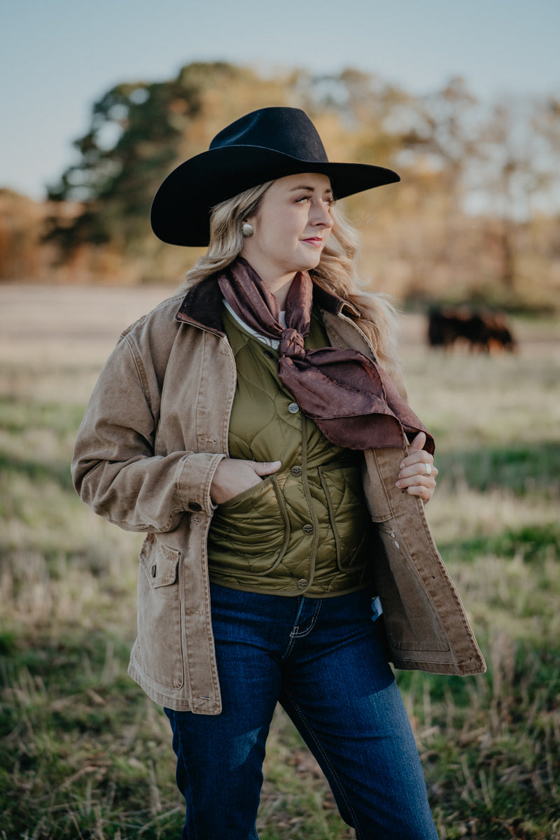 'Blake' Women's Work Wear Brown Canvas Barn Jacket by Kimes Ranch (S-XXL)