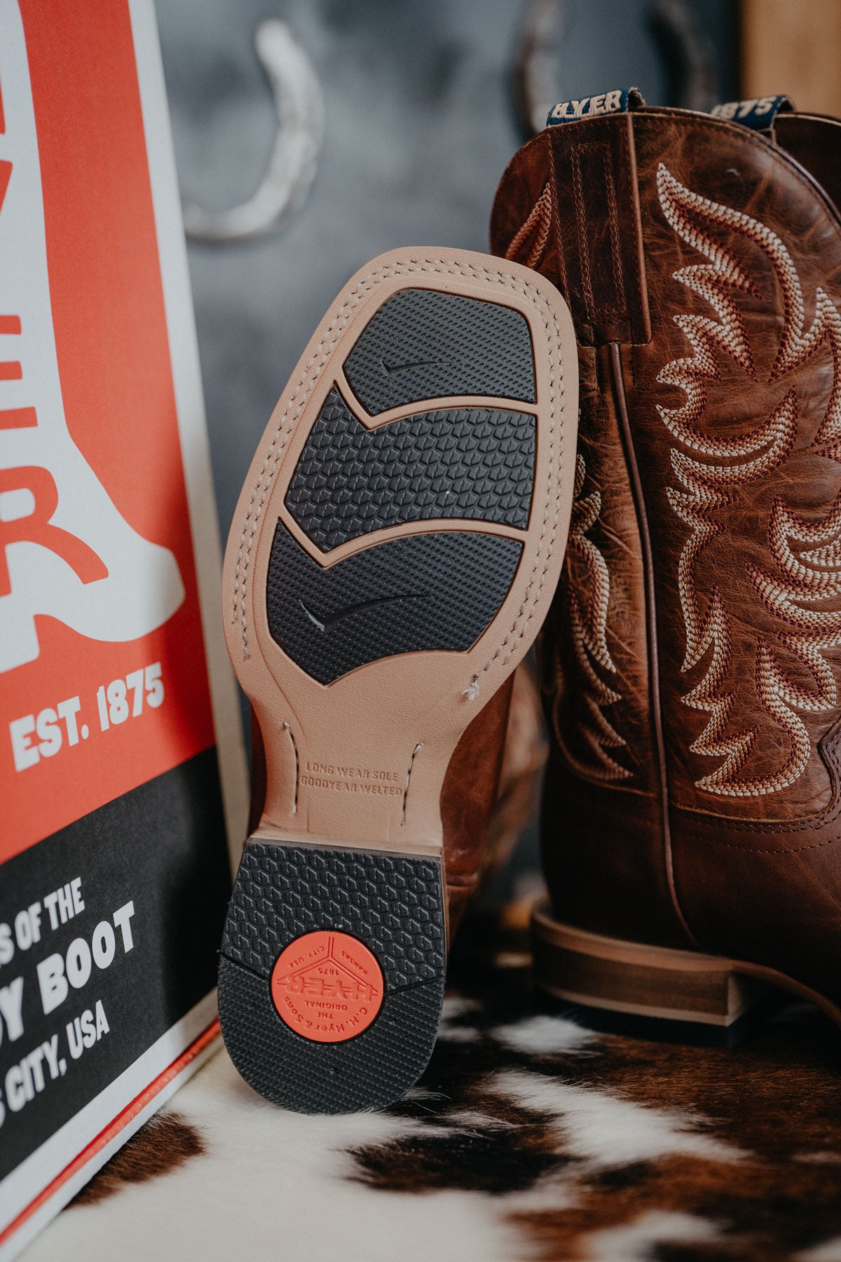 'Topeka' 11" Chestnut Women's Hyer Square Toe Cowboy Boot with Chestnut Upper (Size 6-11; B Width)