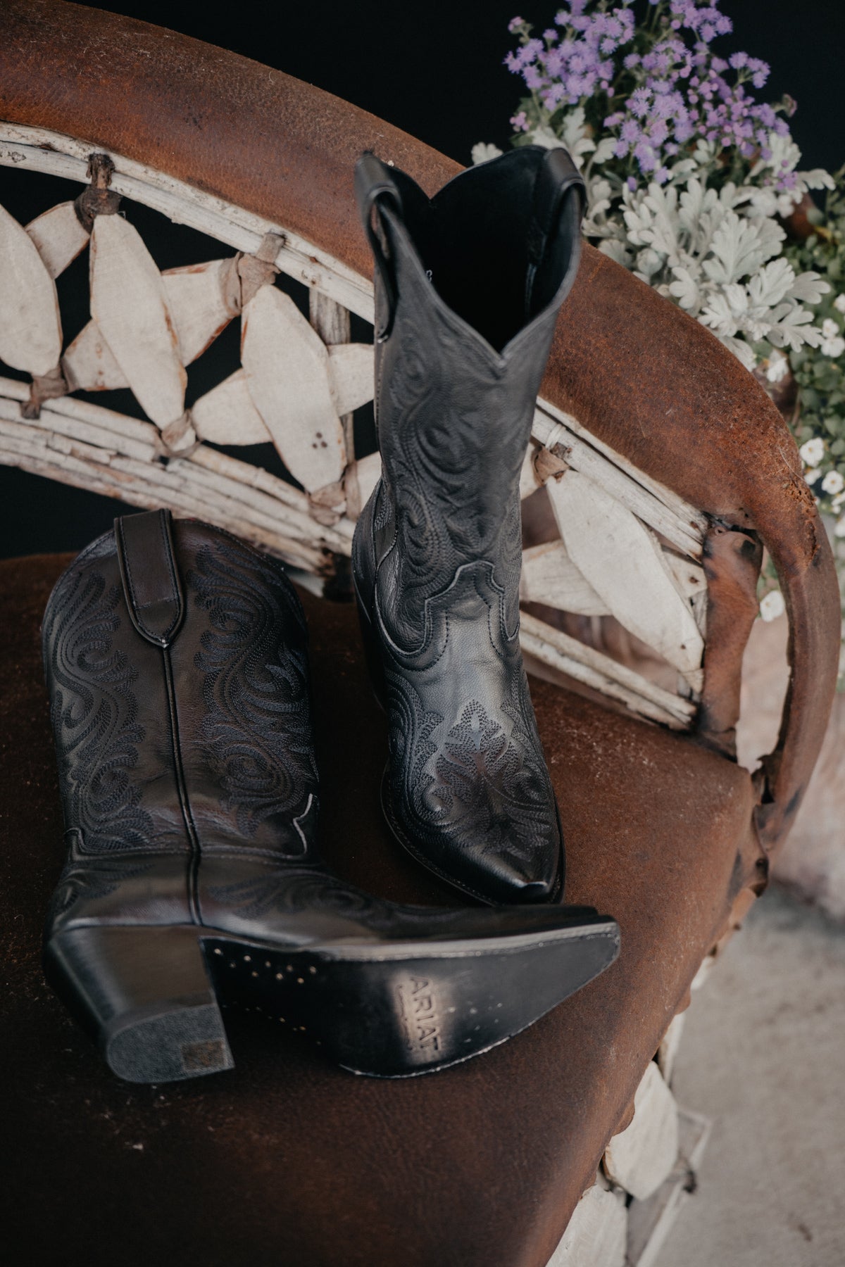 "Amora" Womens X-Toe Cowboy Boots by Ariat - Obsidian (Sizes 6 - 10)