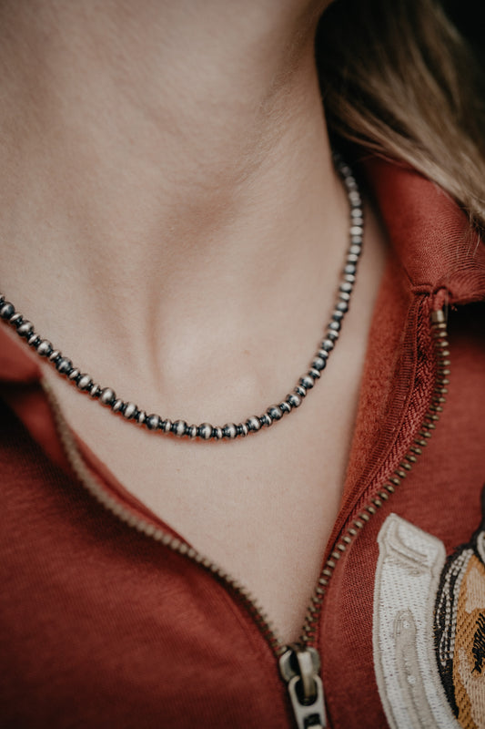 5mm Navajo Pearl and Disc Necklace