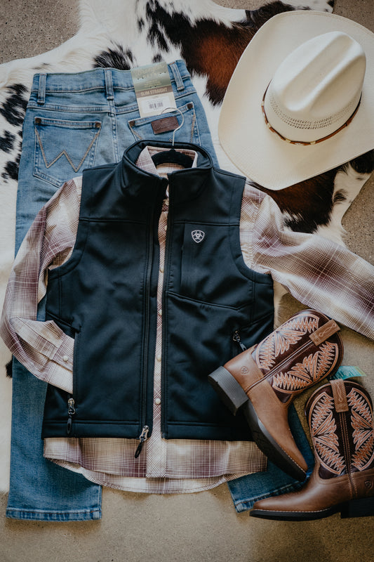 Youth Black Softshell Vest by Ariat (XS-XL)