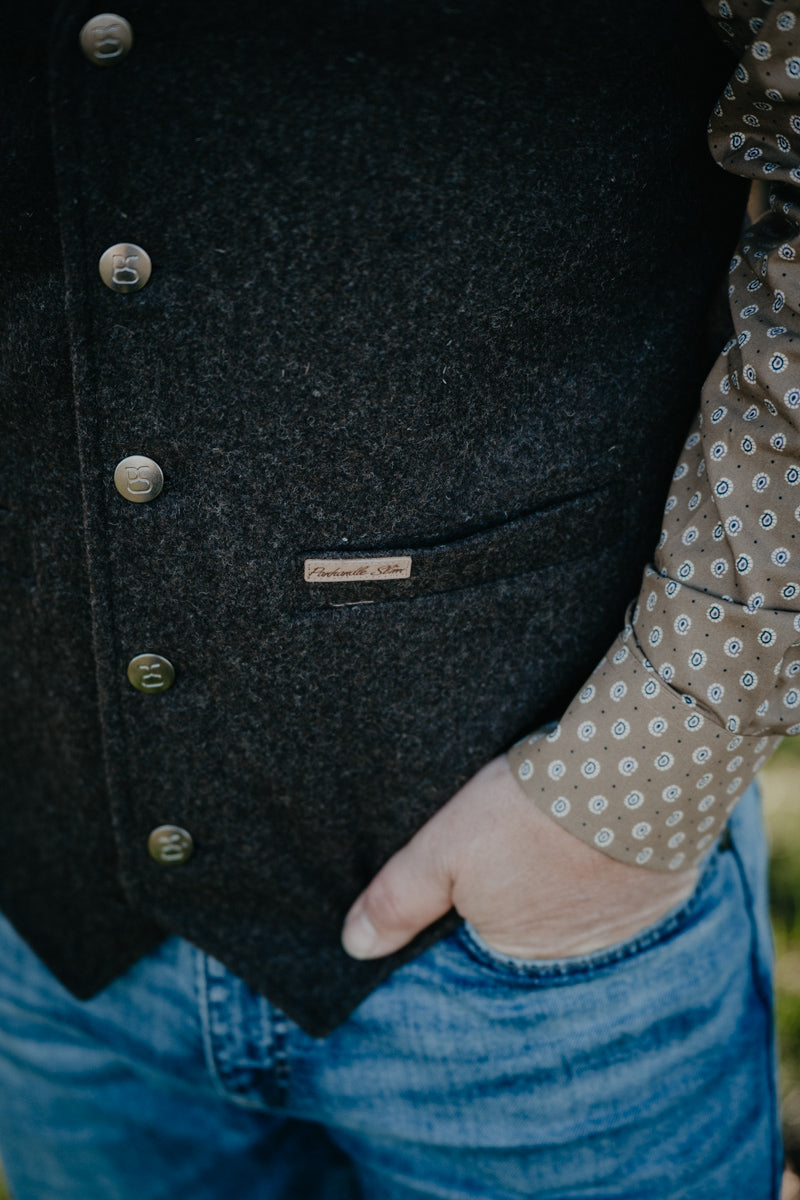 'Monty' Solid Charcoal Vest by Panhandle Slim (M-XXL)