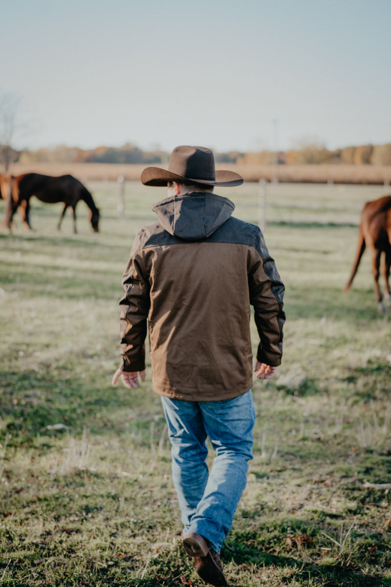 'Roman' Men's 2-Tone Brown Hooded Soft Shell CINCH Jacket (S-XXL)