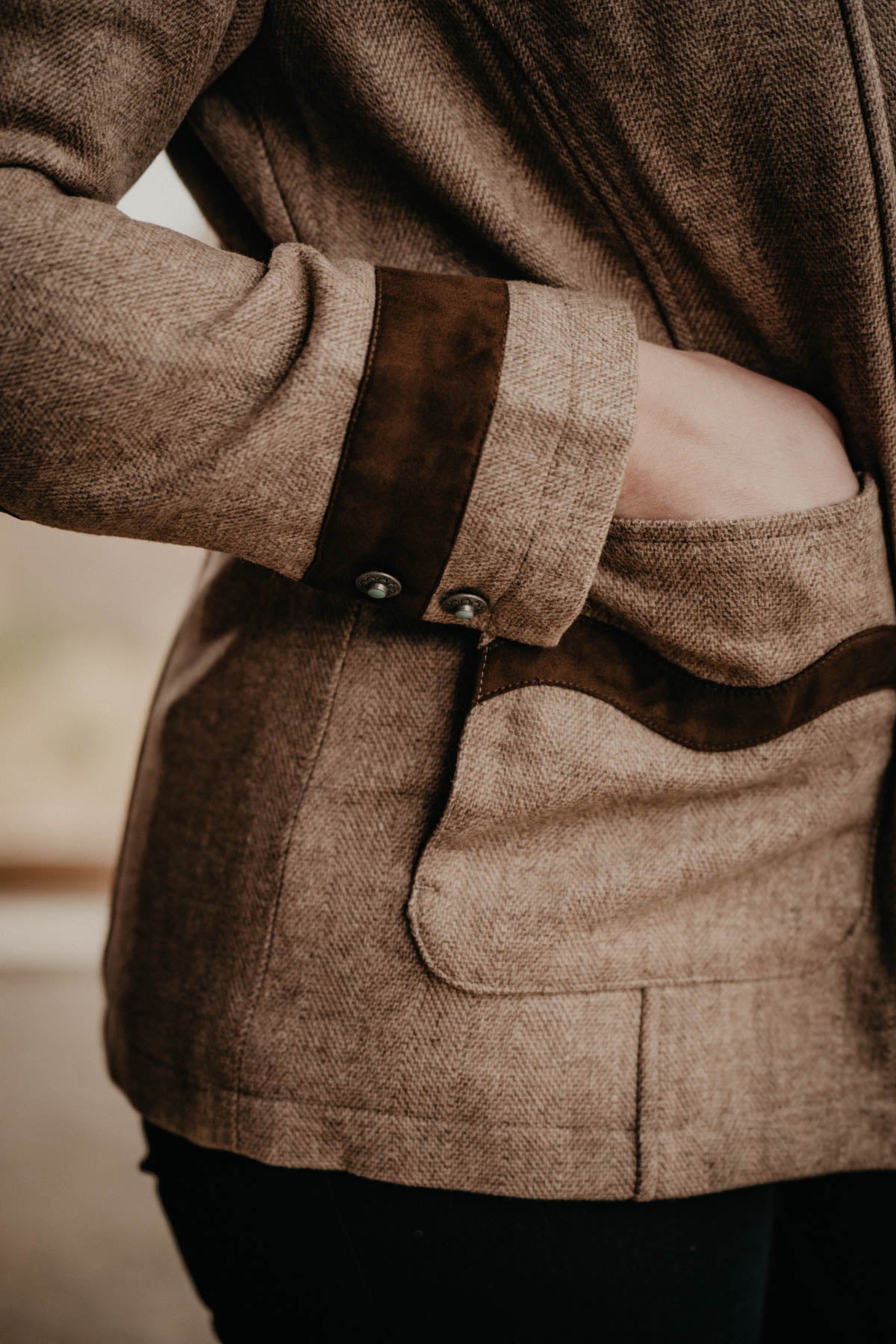 'Keene' Tan Wool Blazer Jacket by Madison Creek (XS ONLY)