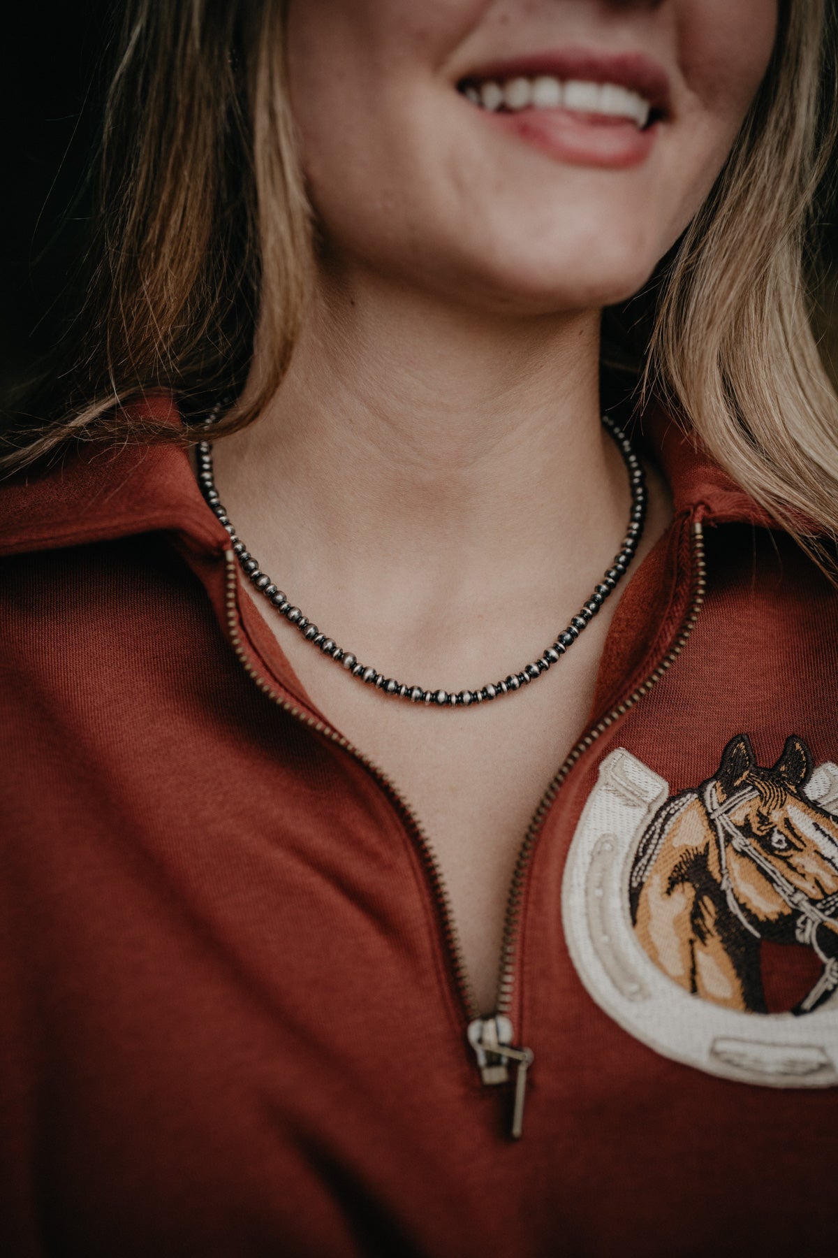 5mm Navajo Pearl and Disc Necklace