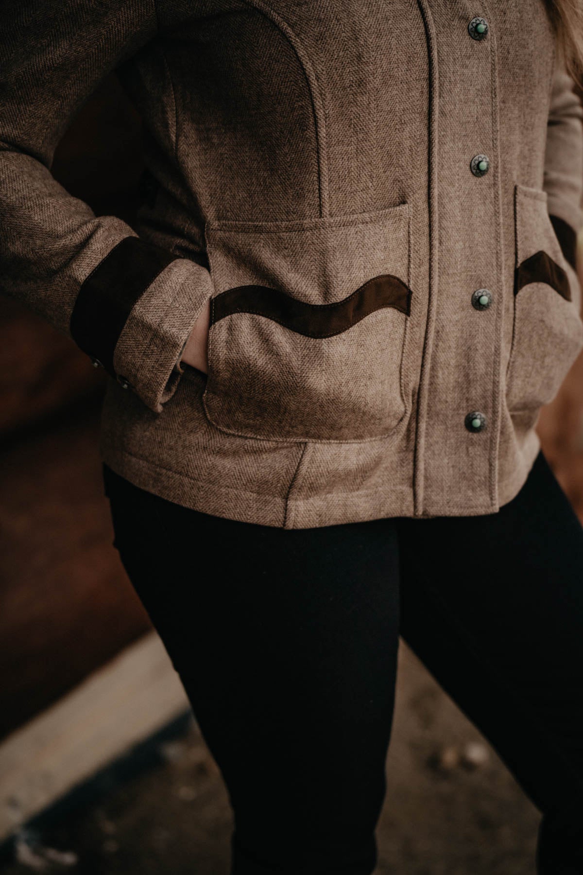 'Keene' Tan Wool Blazer Jacket by Madison Creek (XS ONLY)