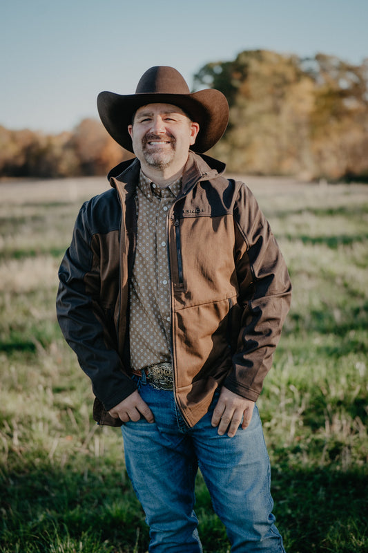 'Roman' Men's 2-Tone Brown Hooded Soft Shell CINCH Jacket (S-XXL)