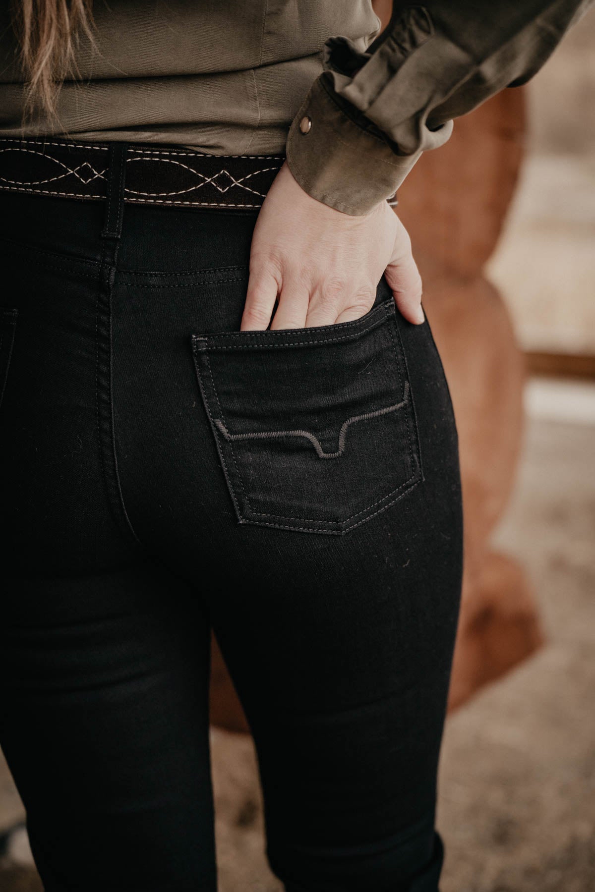 Jennifer High Rise Flare Jean by Kimes Ranch (Black Wash)