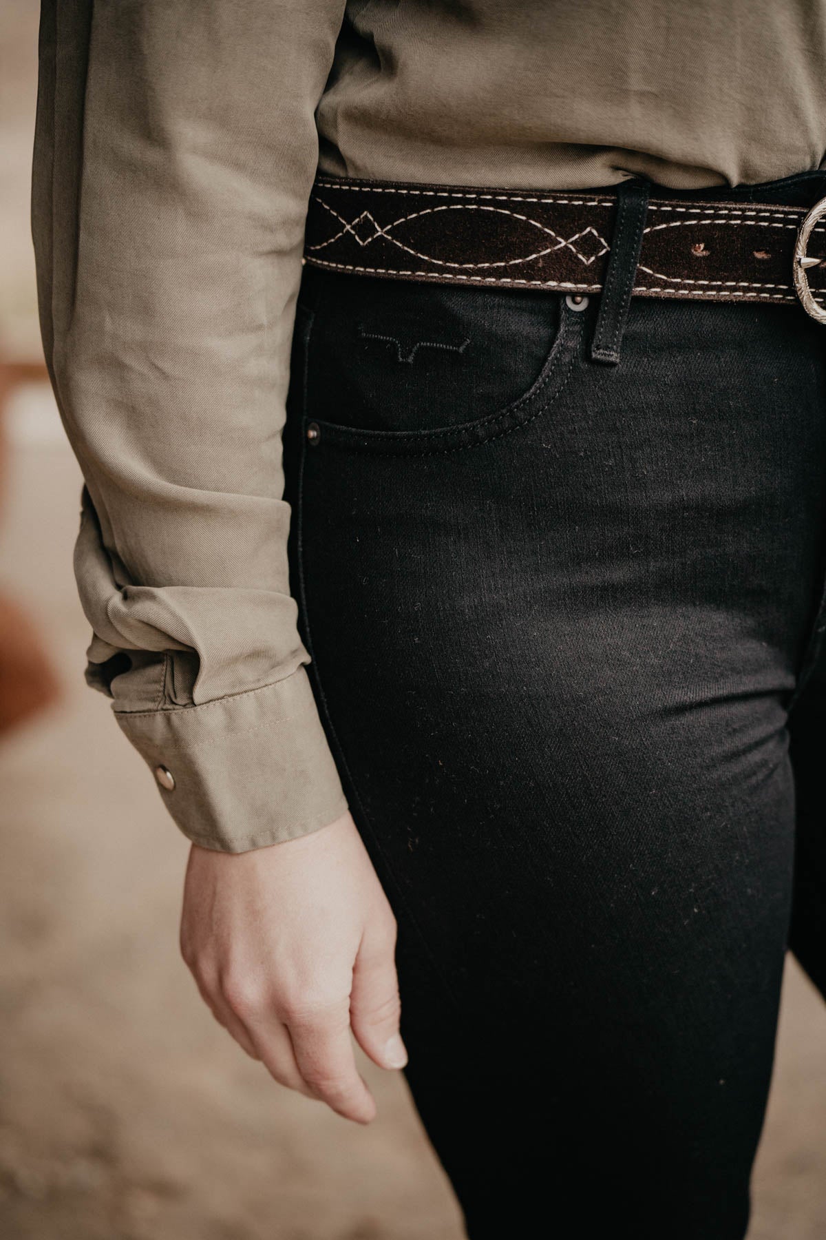 Jennifer High Rise Flare Jean by Kimes Ranch (Black Wash)