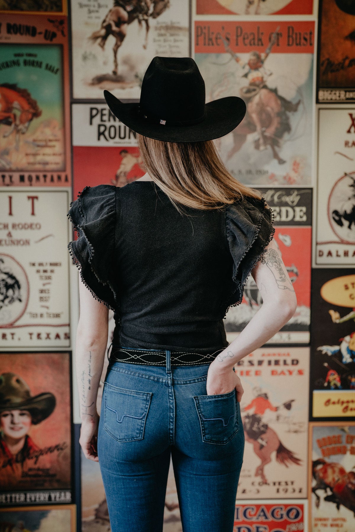 'Marlowe' Flutter Tee with Lace Trim {Two Colours} (XS-XXL)