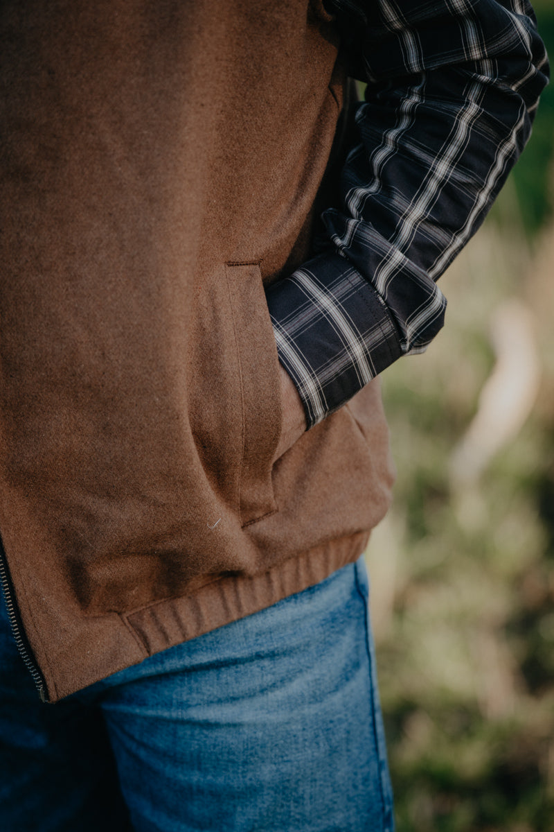 'Graham' 2-Tone Black/Camel Men's CINCH Wooly Vest (S-XXL)