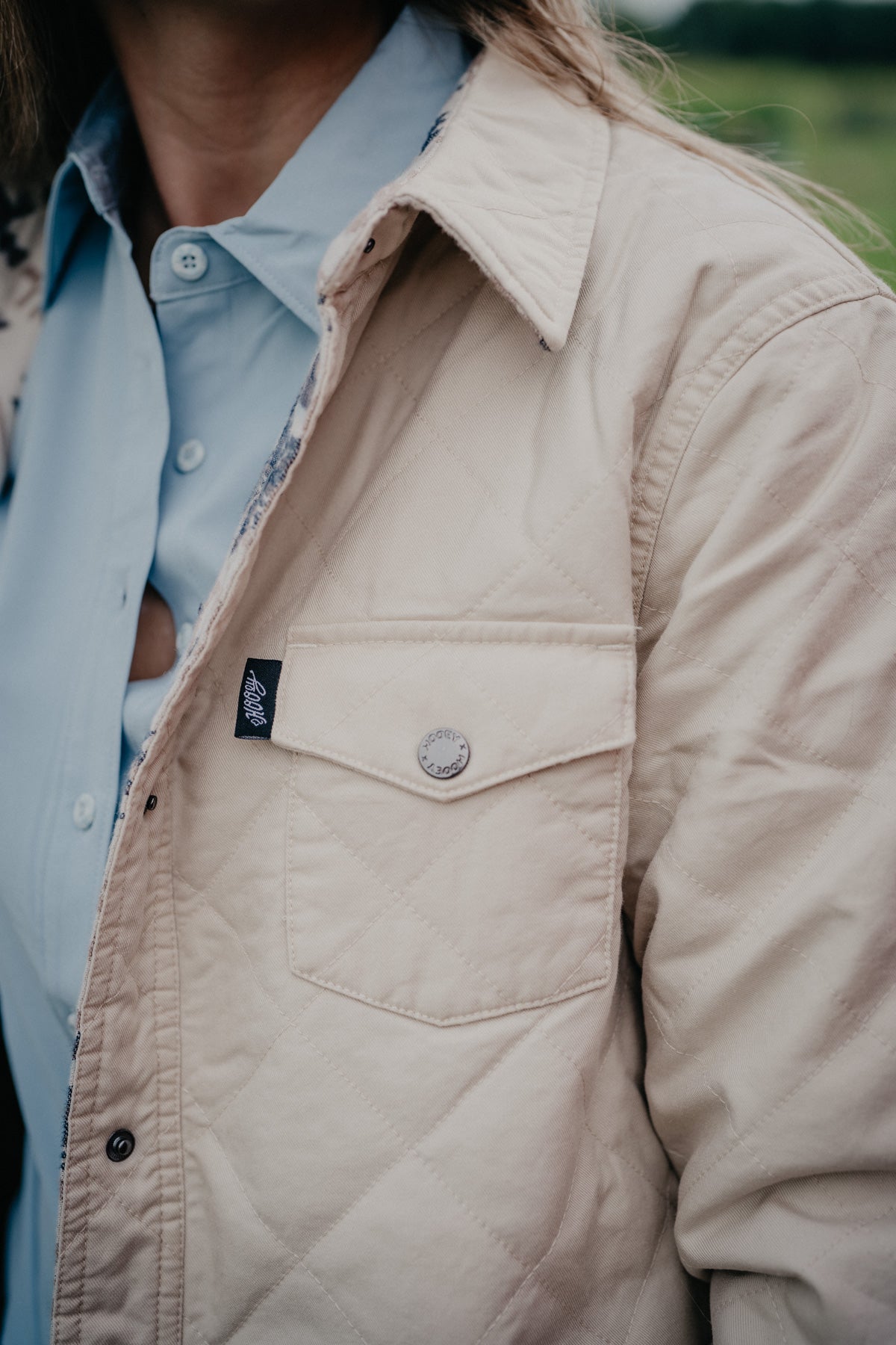 'Blakely' Women's Cream Quilted Jacket with Reversible Aztec by Hooey