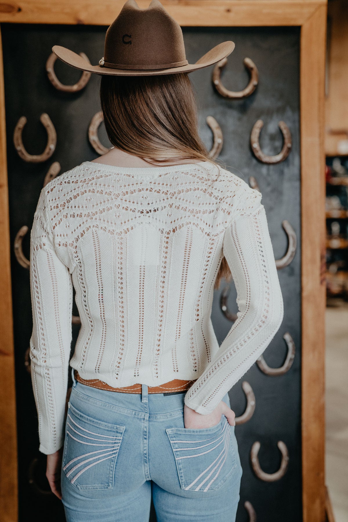 'Spring Sky's' Women's Crochet Button Front Sweater (XS-L)