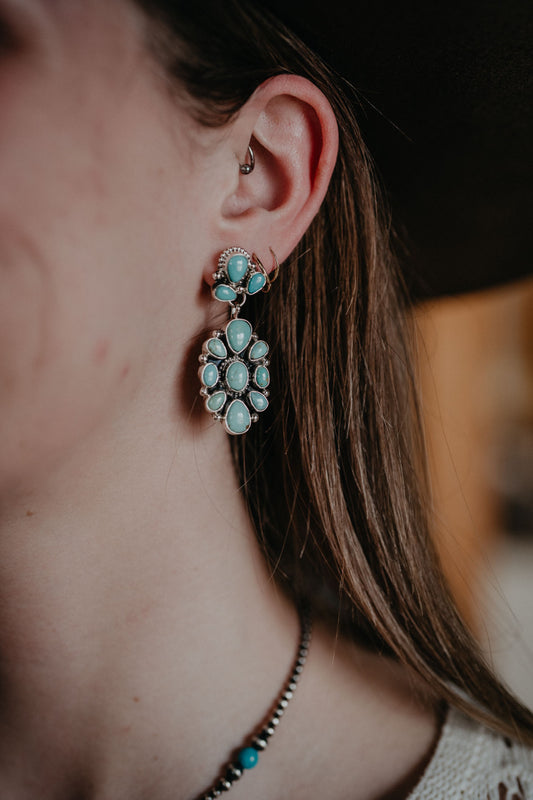Sterling Silver & Turquoise Statement Earrings