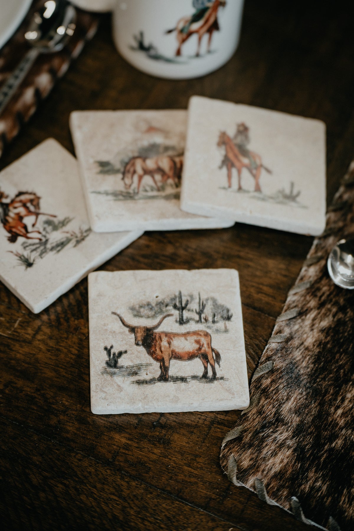 Western 4pc Coaster Sets (Multiple Designs)