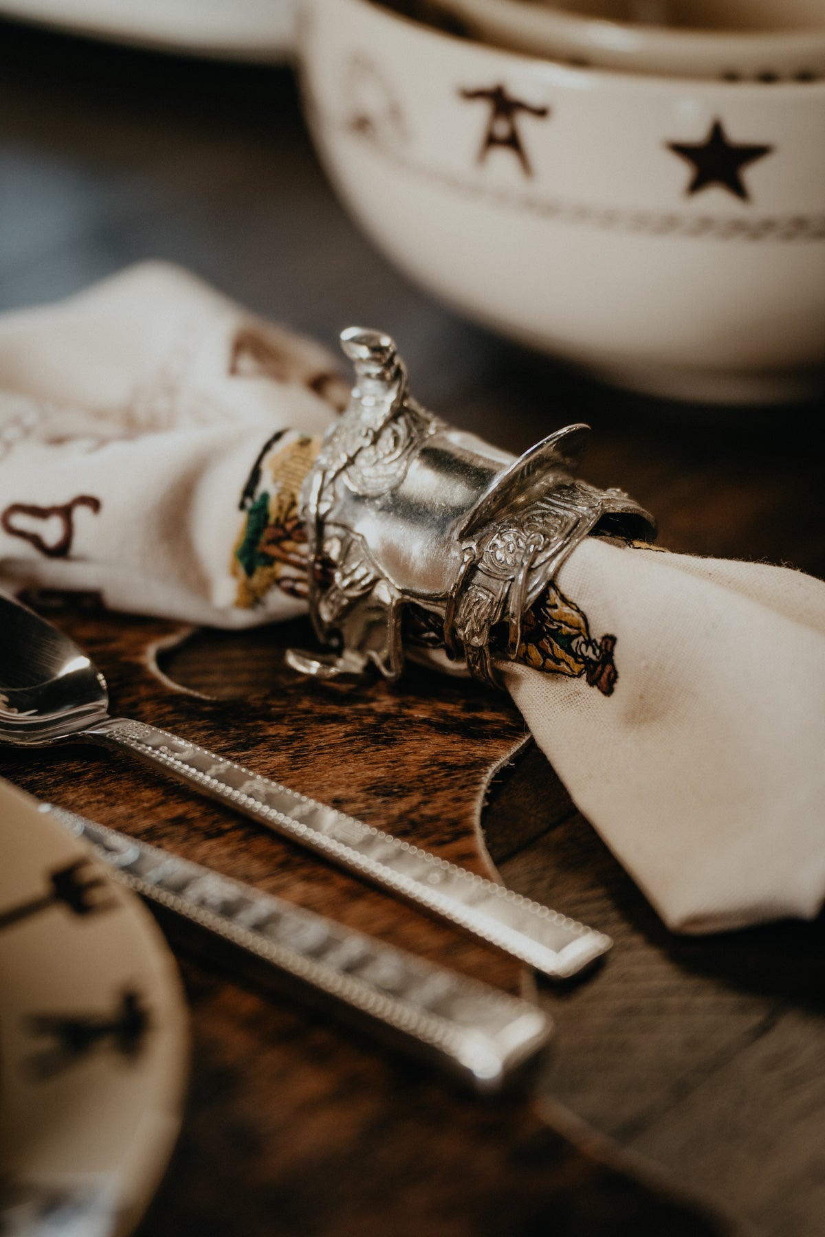 Saddle Pewter Napkin Ring