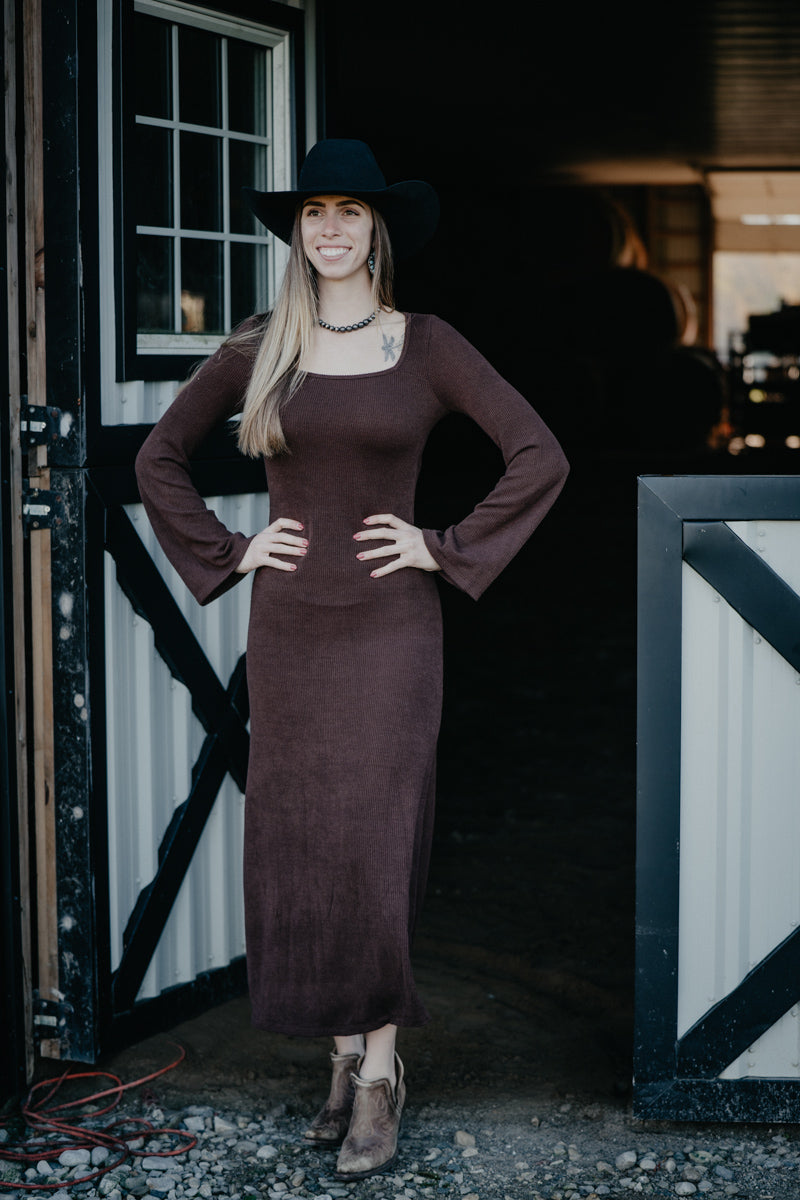 'Colette' Solid Ribbed Maxi Dress (S-L/2 Colours)