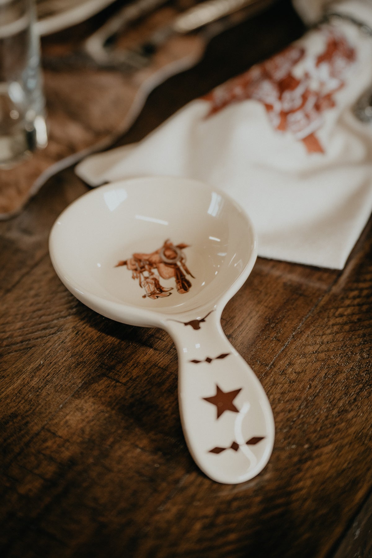 Boots & Saddle Ceramic Spoon Rest