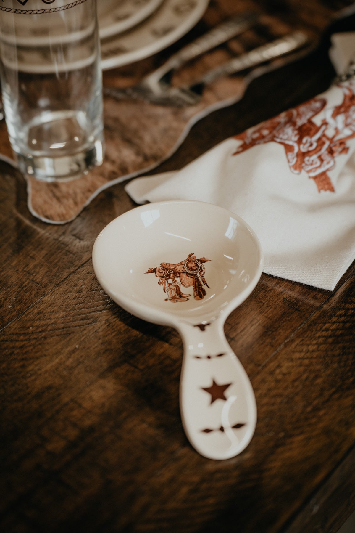 Boots & Saddle Ceramic Spoon Rest