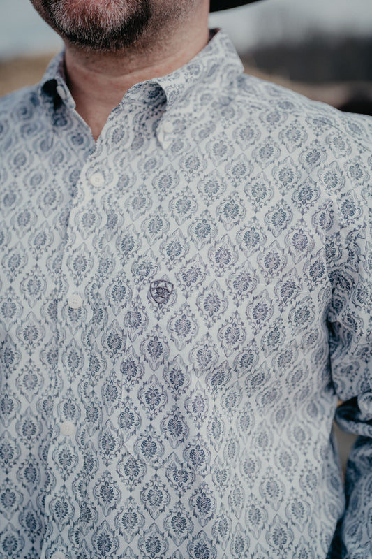 'Manny' Men's Ariat Fitted Long Sleeve Button Down Medallion Print (S - XXL)