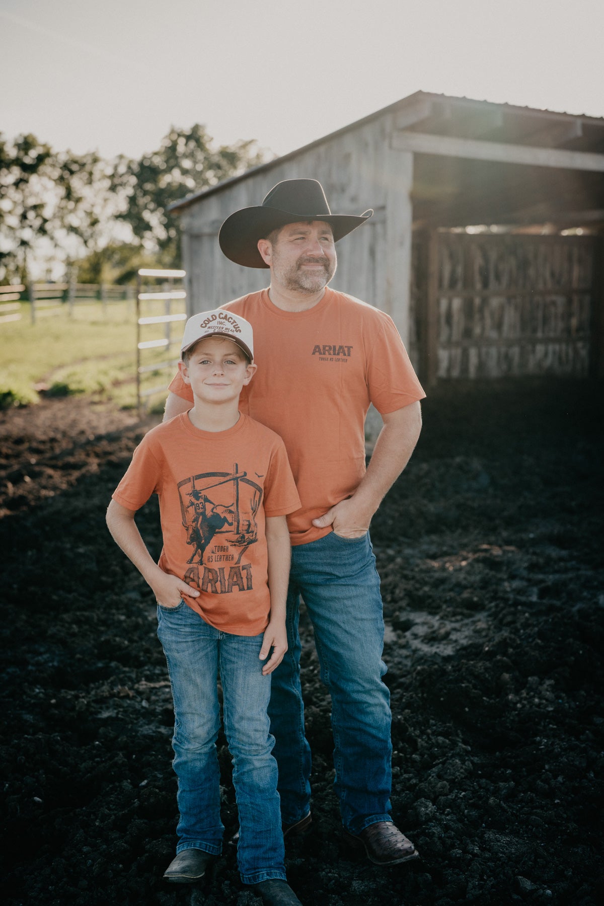 'Tough as Leather' Boy's Burnt Orange T-Shirt by Ariat