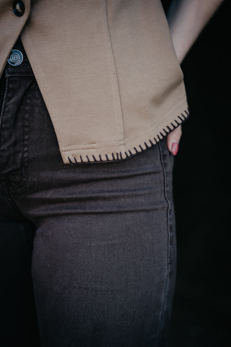 'Donna' Contrast Whipstitch Trim Button Down Vest (S-L)