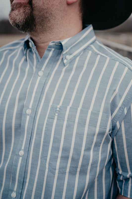 'Tre' Men's Ariat Classic Fit Striped Short Sleeve Button Down Shirt (S - XXL)