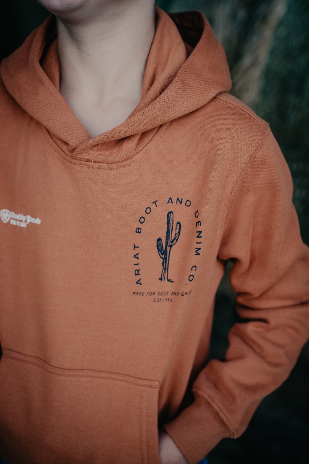 'Cowboy Tough' Boy's Rust Orange Hoodie by Ariat