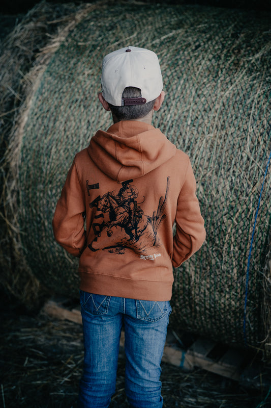 'Cowboy Tough' Boy's Rust Orange Hoodie by Ariat