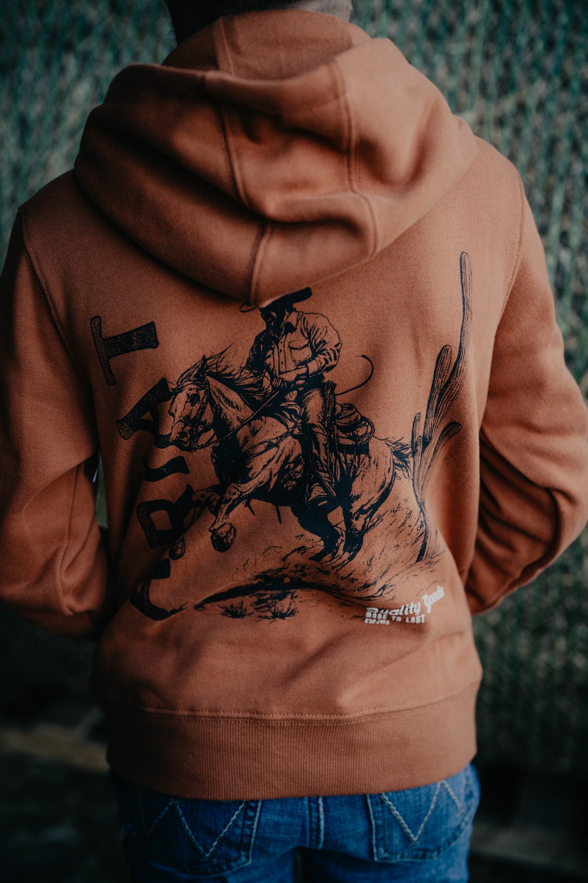 'Cowboy Tough' Boy's Rust Orange Hoodie by Ariat