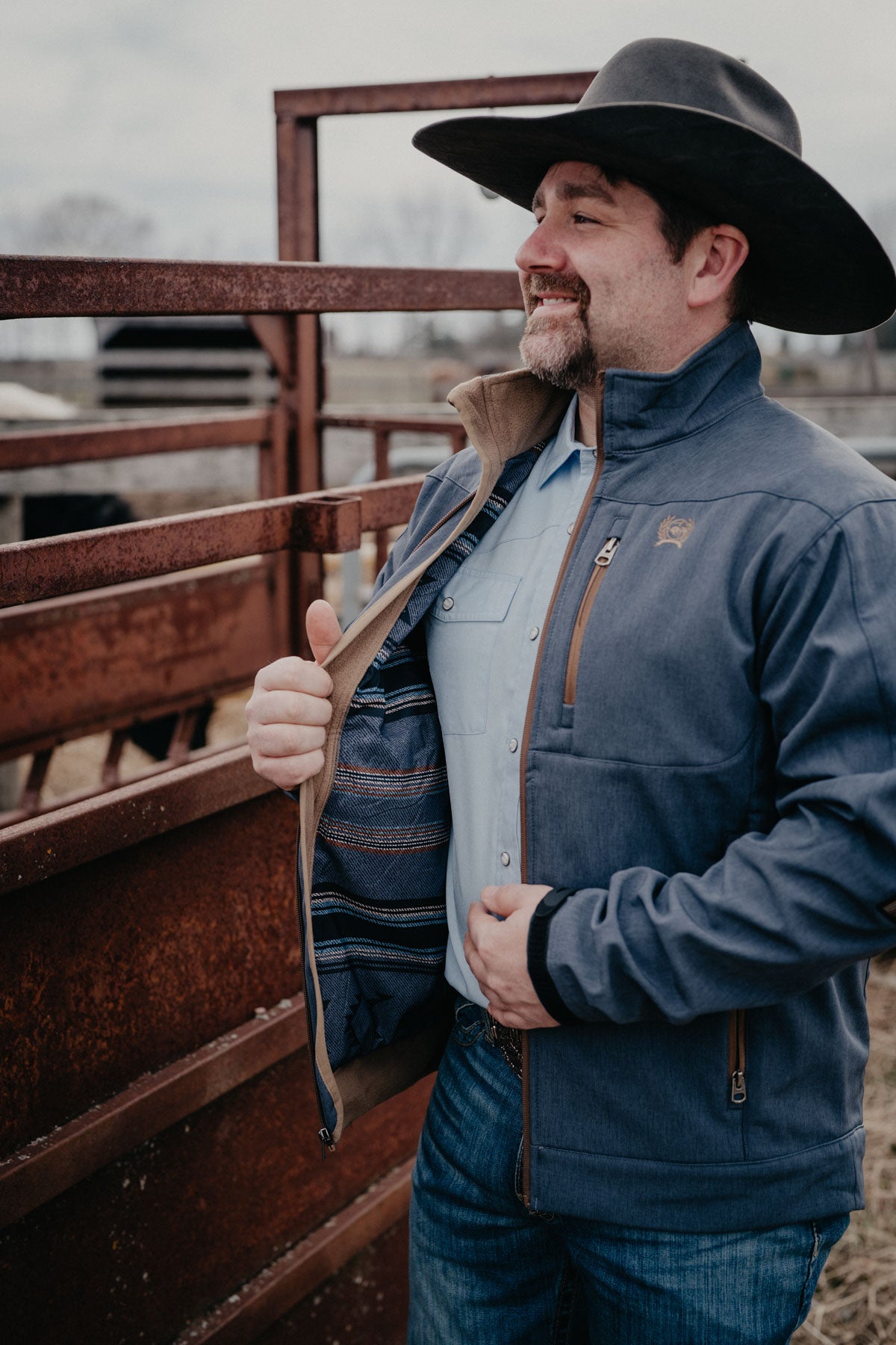 'Grayson' Men's CINCH Bonded Jacket Blue (S-XXL)