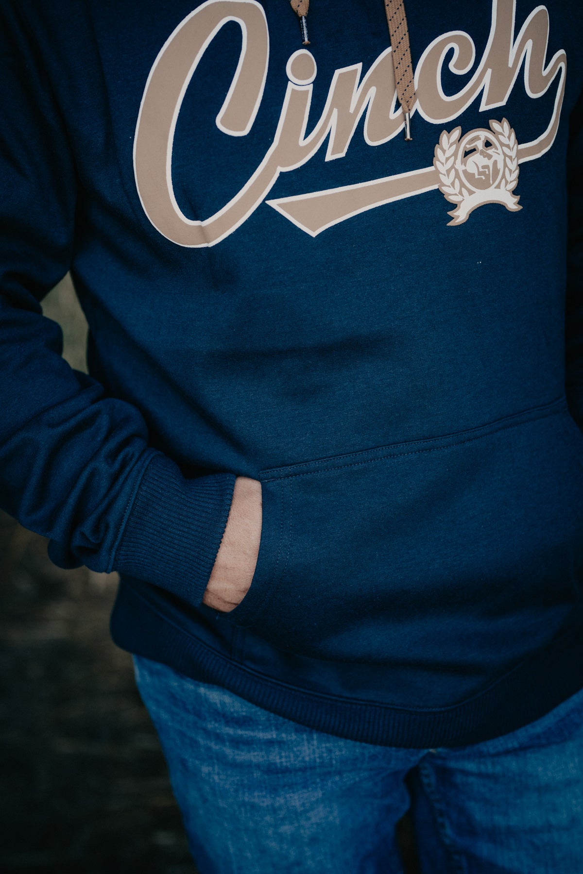 'Bruno' Men's Navy CINCH Logo Hoodie