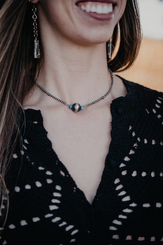 Navajo Pearl Turquoise Ball Necklace