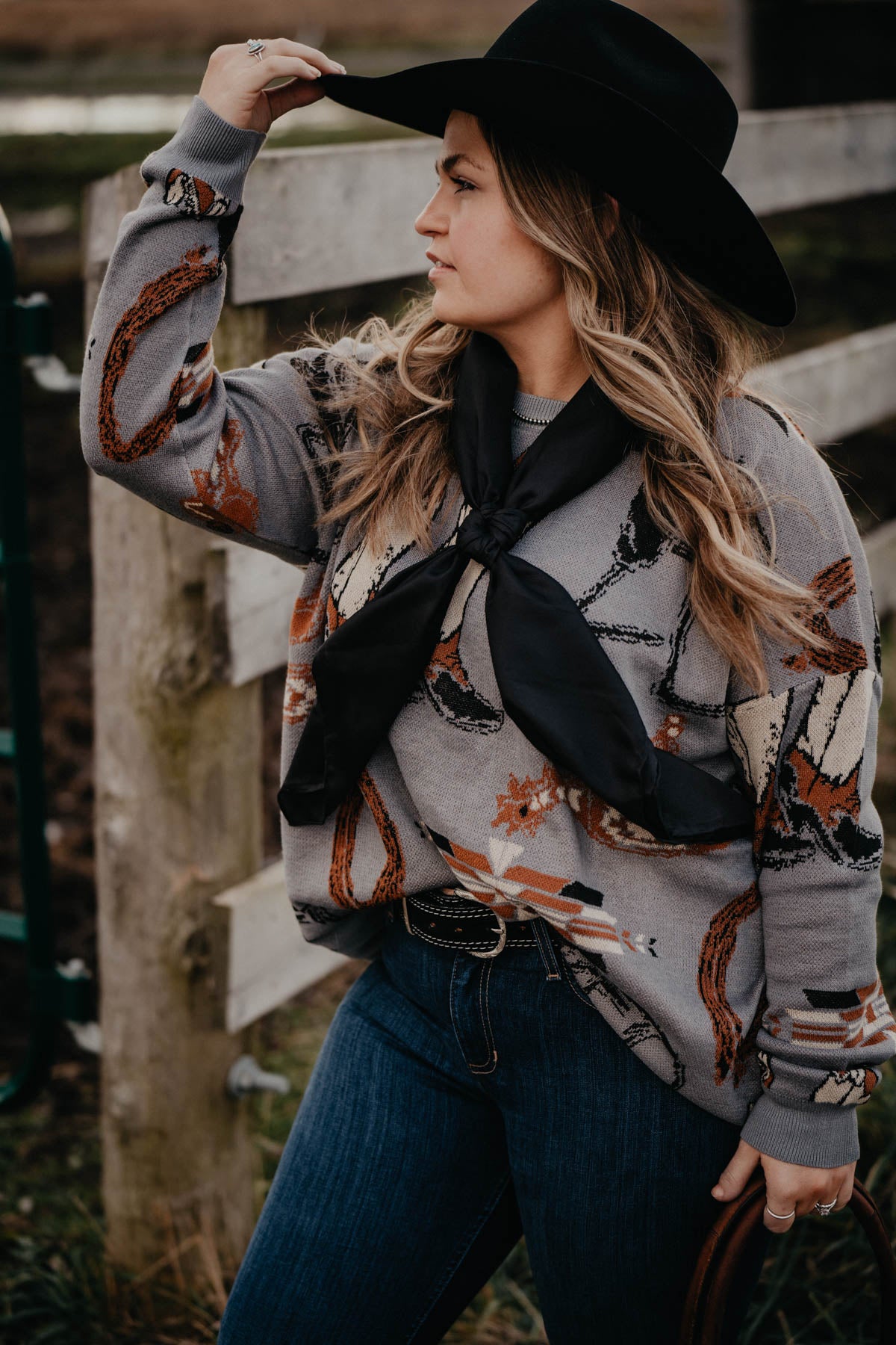 Solid Silk 42" X-Large Wild Rag (Chocolate & Black)