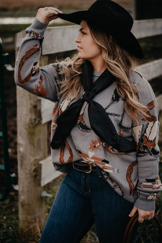 Solid Silk 42" X-Large Wild Rag (Chocolate & Black)