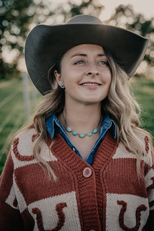 5 Turquoise Stone Choker Necklace