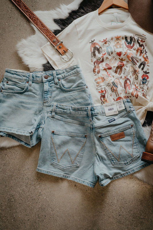 'Brynn' Wrangler High Rise Mae Retro Shorts (24-33)