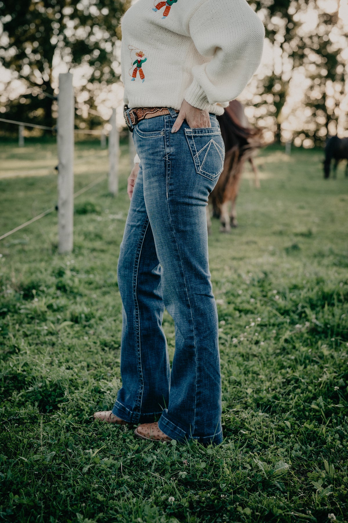 'Teresa' Dark Wash High Rise Slim Trouser by Ariat