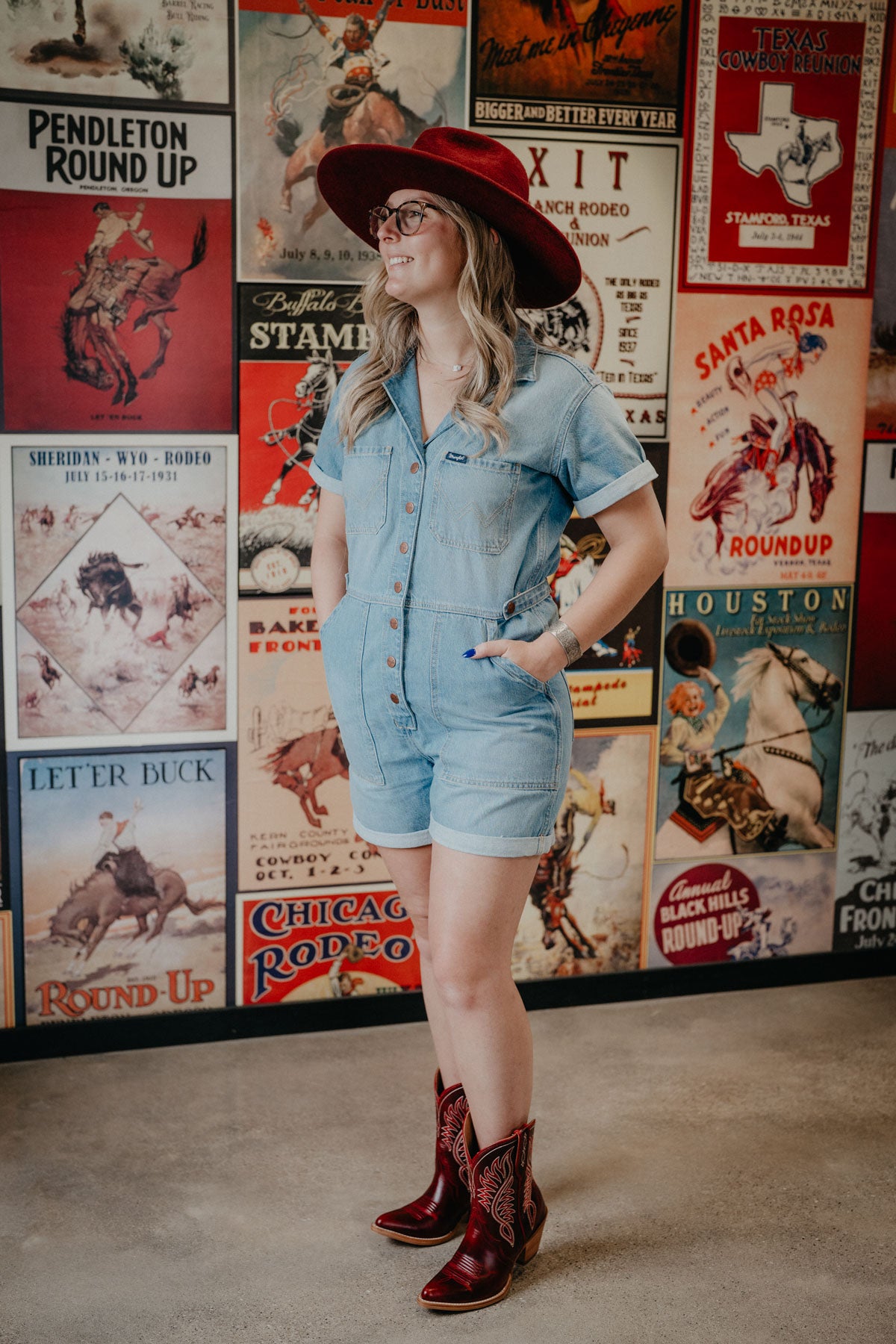 'Wrenley' Wrangler Denim Snap Romper (XS-XXL)