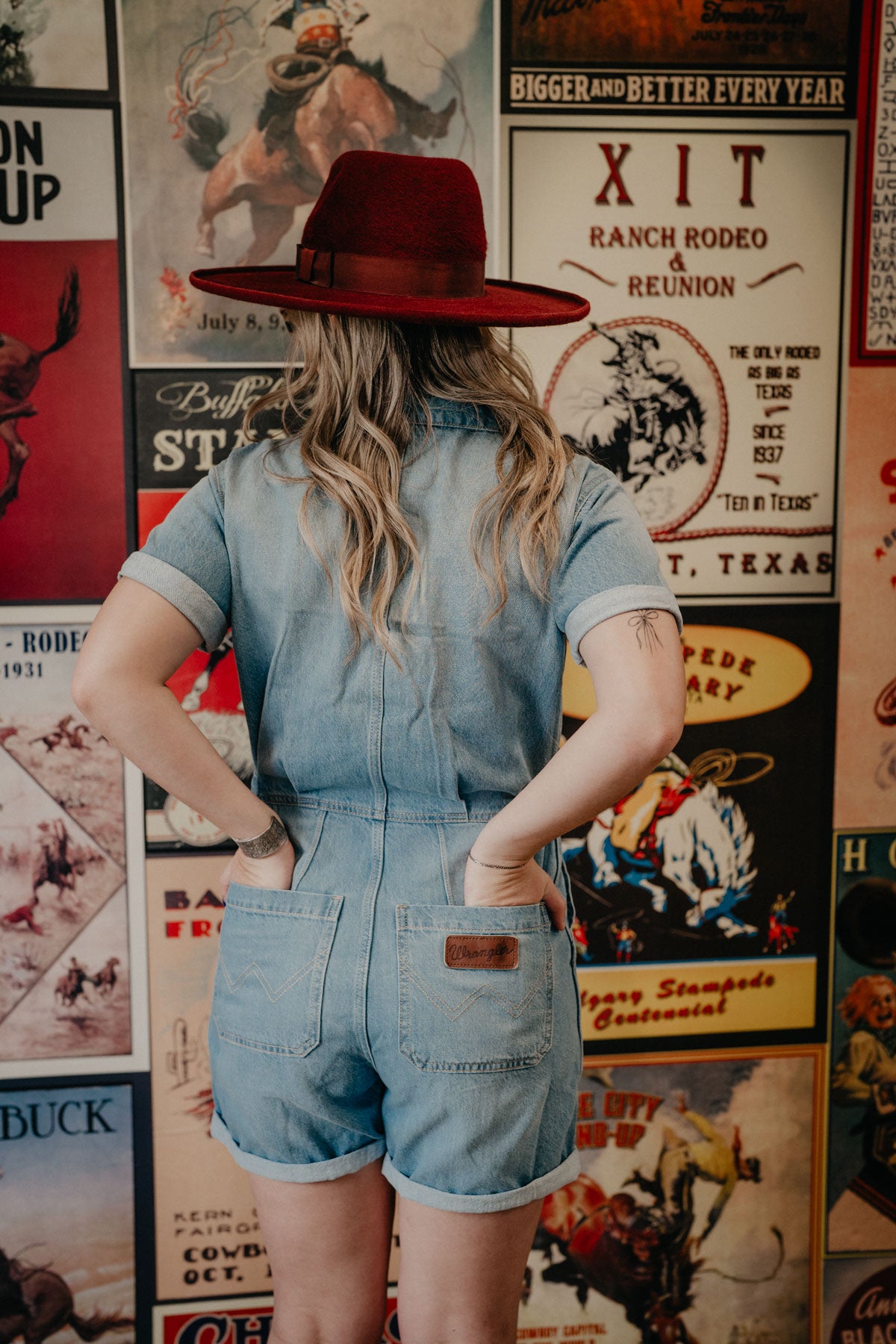 'Wrenley' Wrangler Denim Snap Romper (XS-XXL)