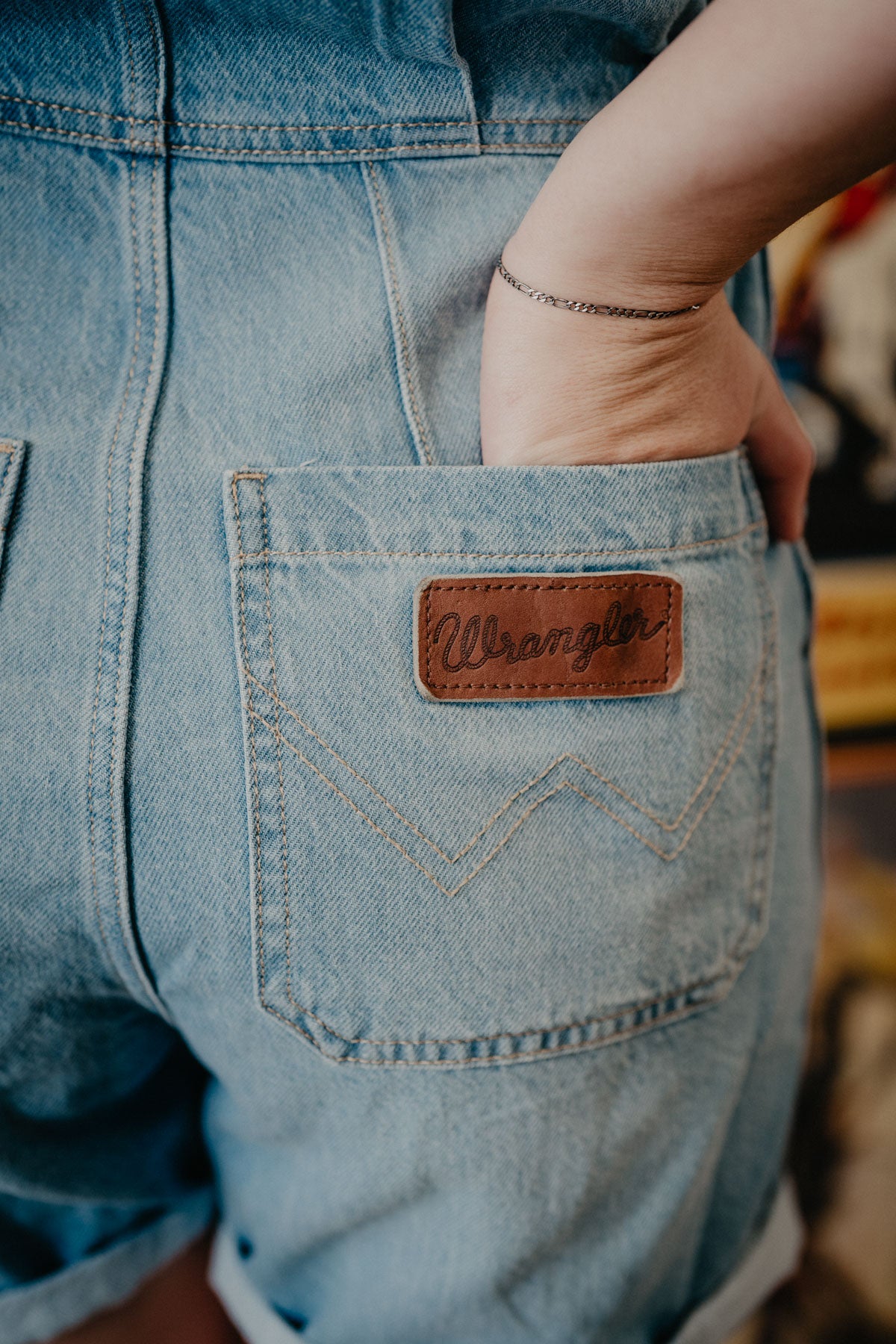 'Wrenley' Wrangler Denim Snap Romper (XS-XXL)