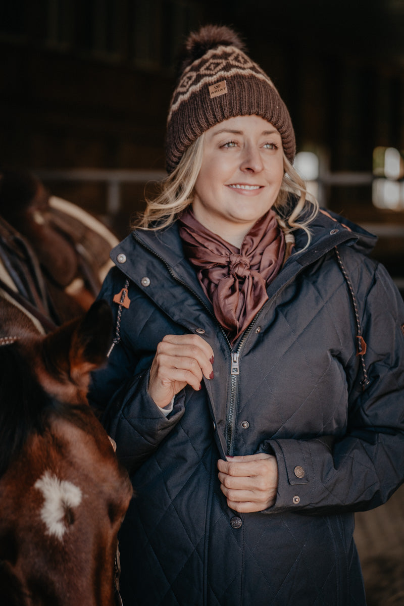 'Celine' Women's CINCH Black Quilted Barn Coat (XS-XXL)