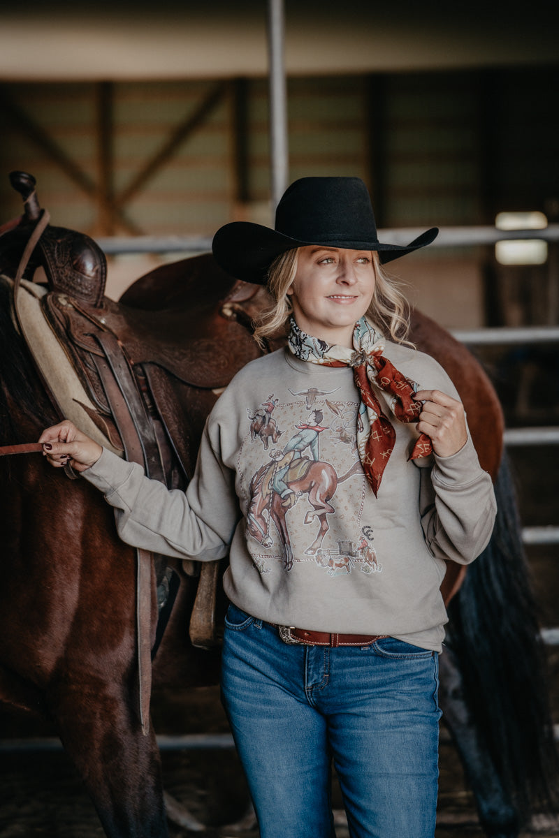 'Trails West' Heather Stone Sweatshirt XOXO Art & Co (XS-XXL)