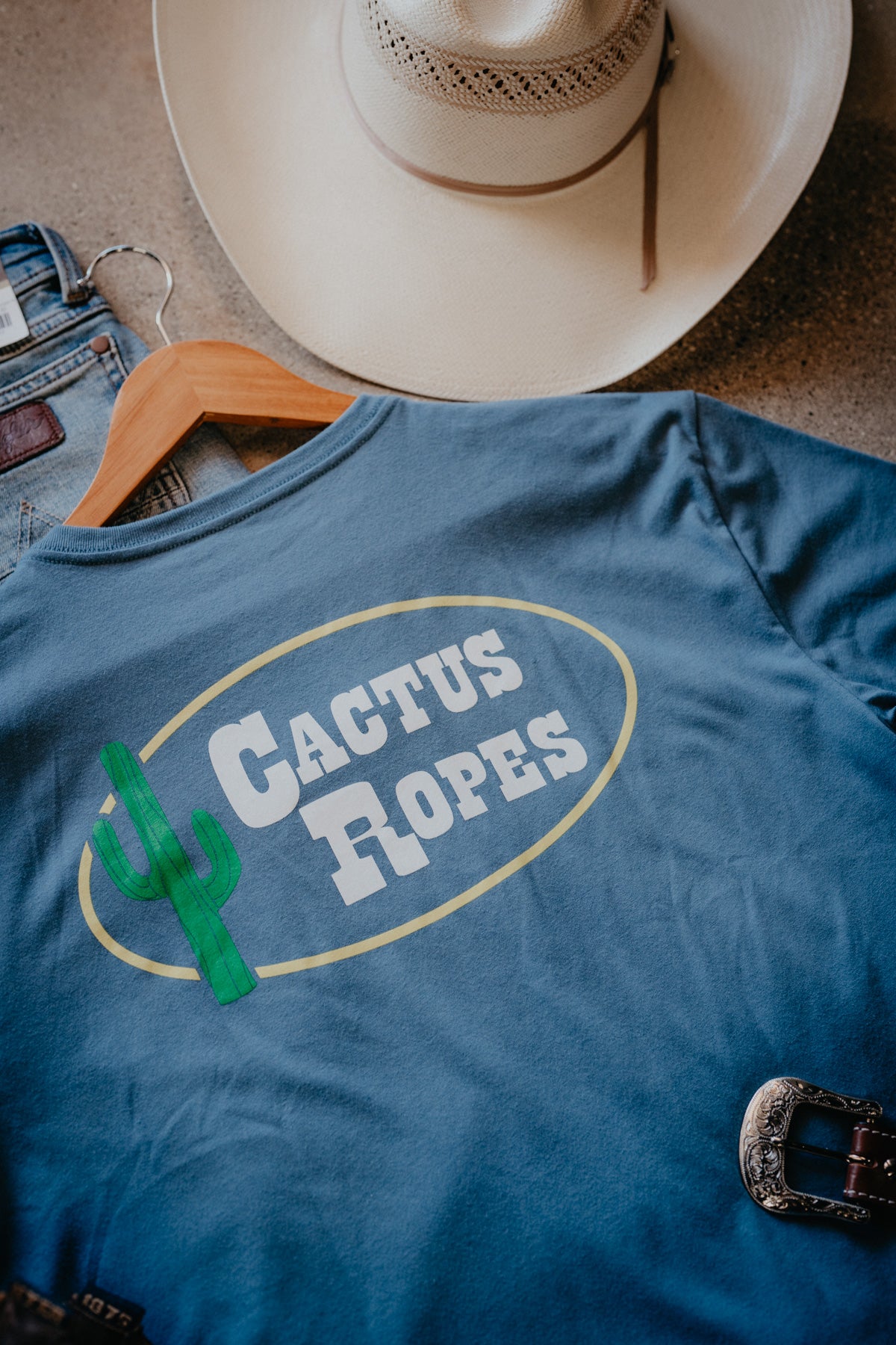 'Cactus Ropes' Men's Hooey Dark Denim T-shirt (S-XXL)