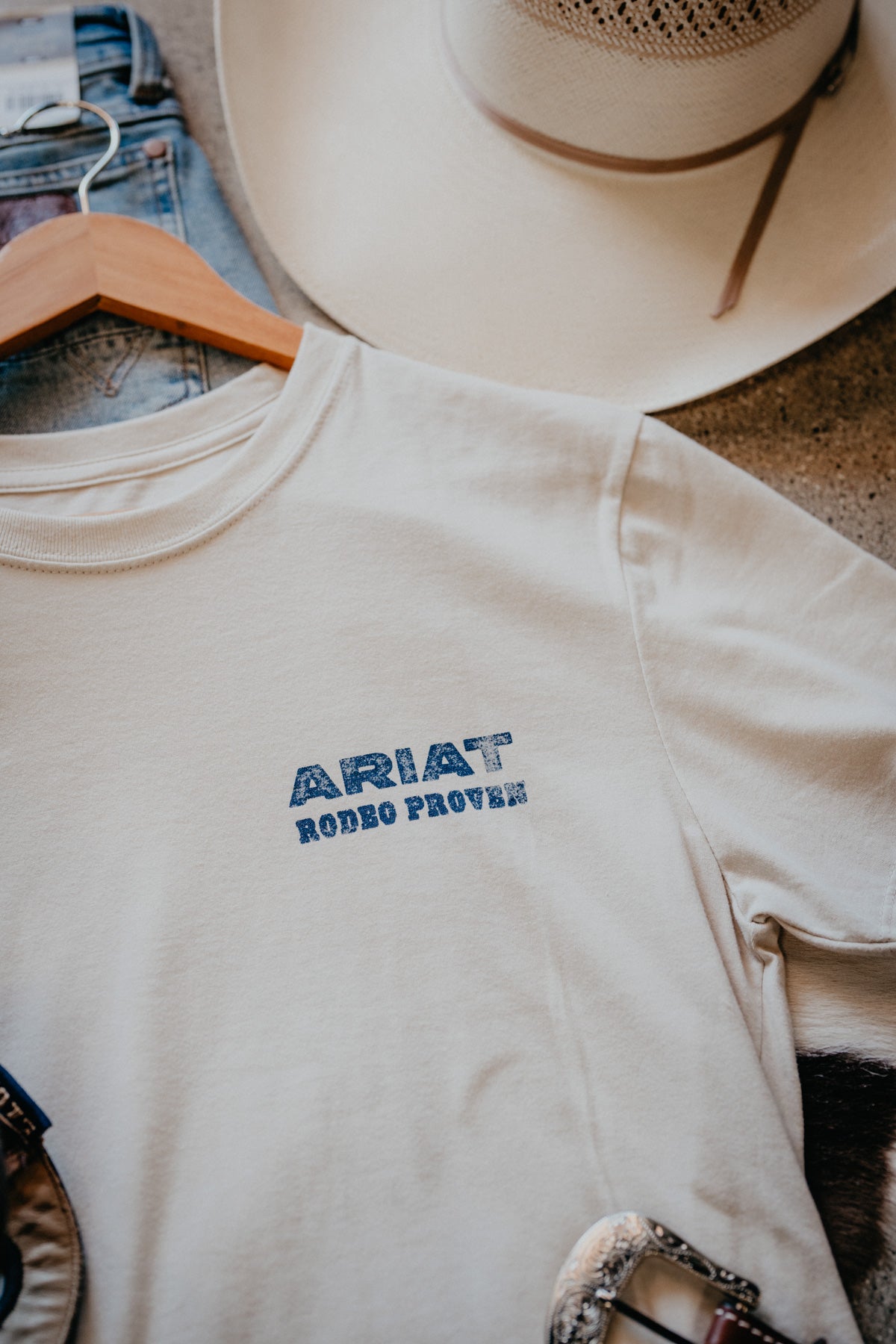 'Rodeo Proven' Men's Cream Ariat T-Shirt (S-XXL)