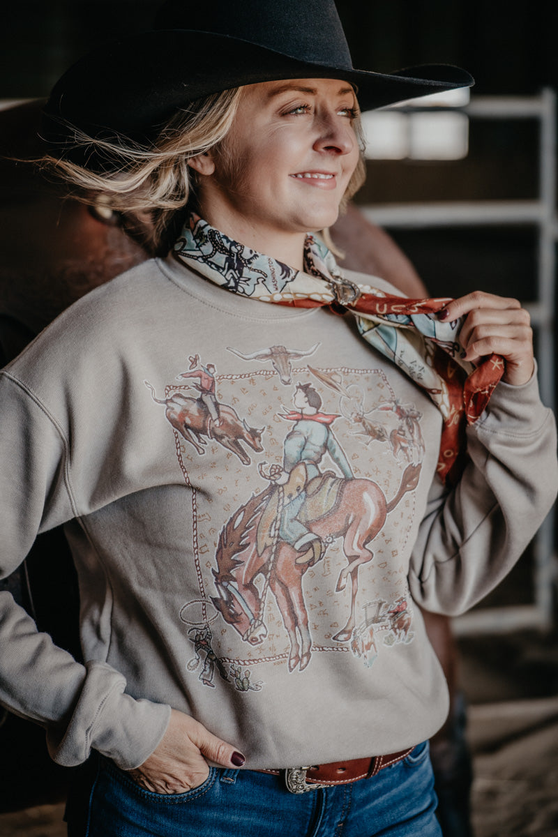 'Trails West' Heather Stone Sweatshirt XOXO Art & Co (XS-XXL)