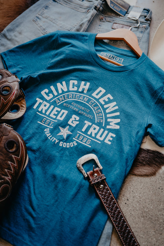 'Tried & True' Men's Deep Teal T-Shirt by CINCH (S-XXL)