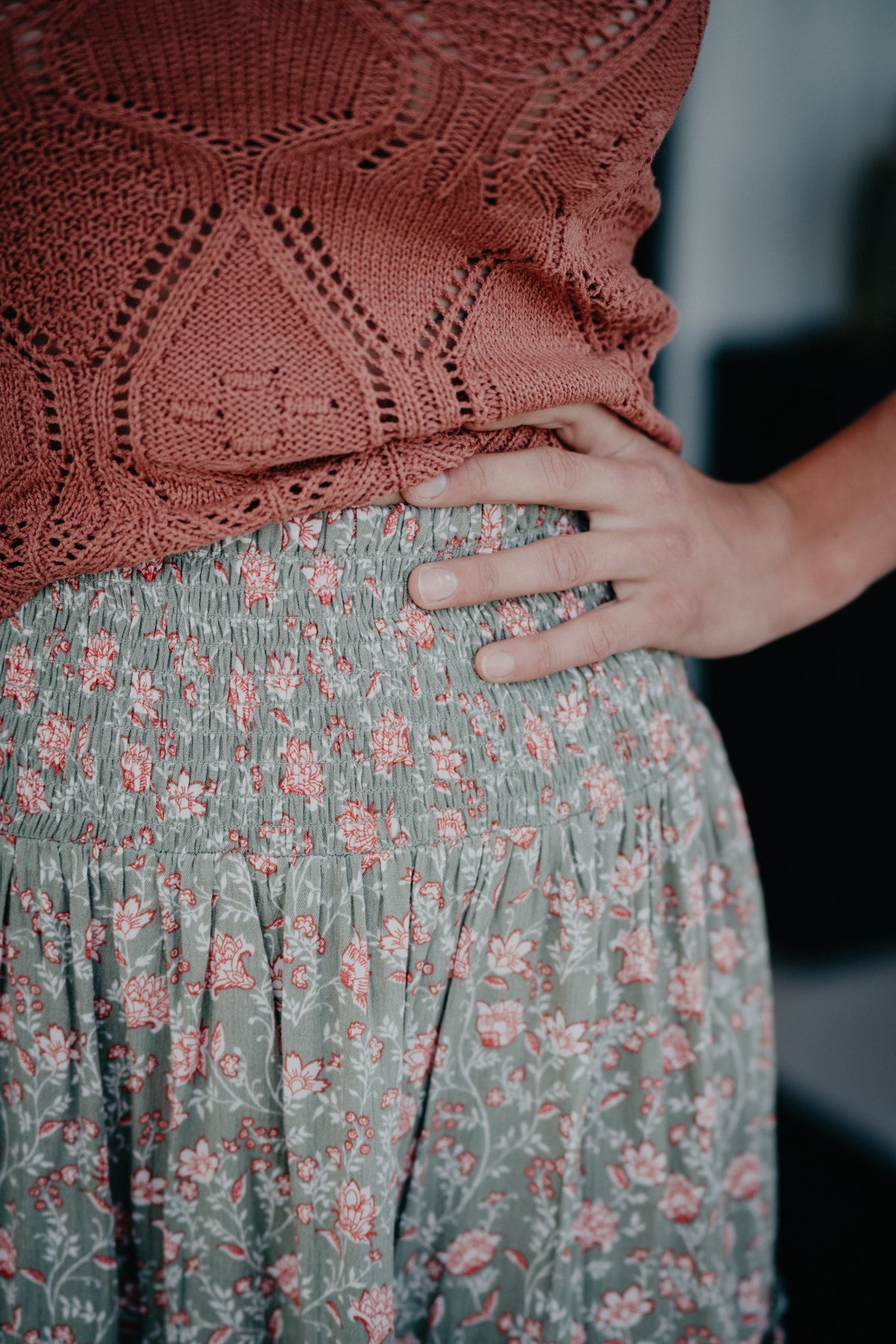 'Rae' Floral Printed Tiered Skirt by Rock and Roll Denim (XS-XXL)