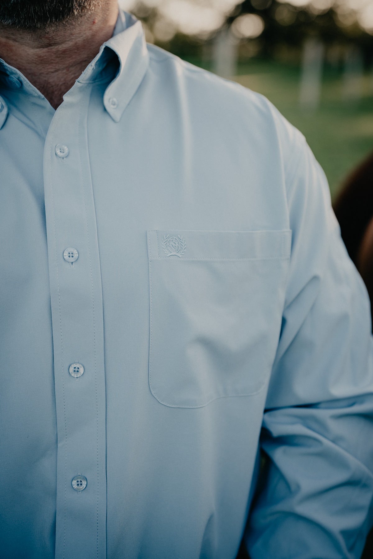'Dusty Blue' Mens Long Sleeve Button up ArenaFlex by CINCH