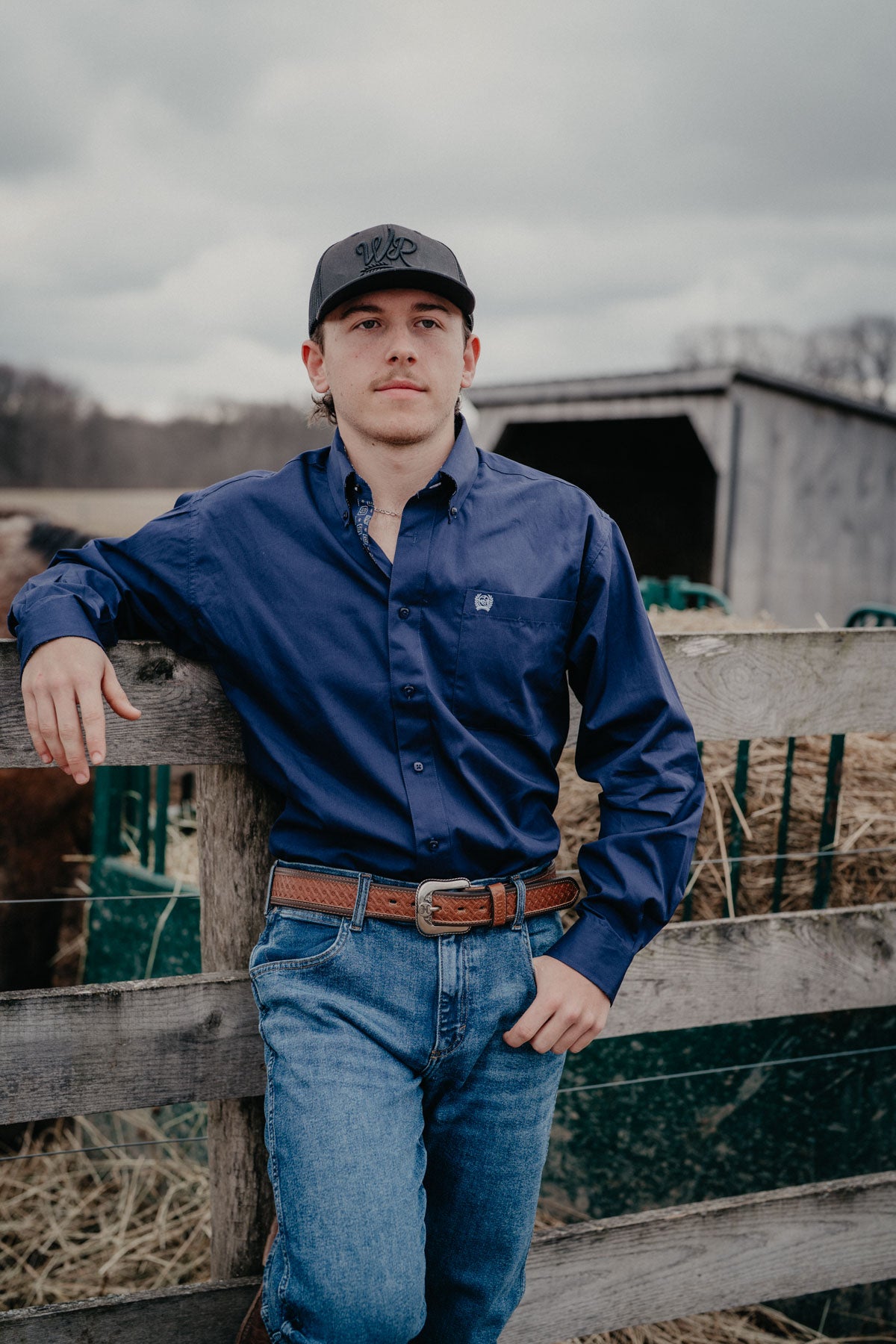 'Nathan' Men's Solid Navy Classic CINCH Button Down (XS-3XL)